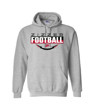 Grey Zizzer Football Hoodie
