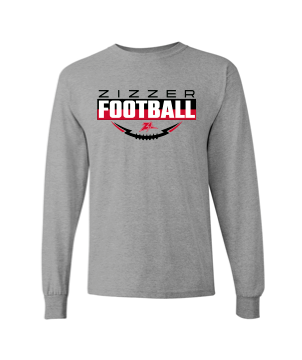 Grey Zizzer Football Long Sleeve