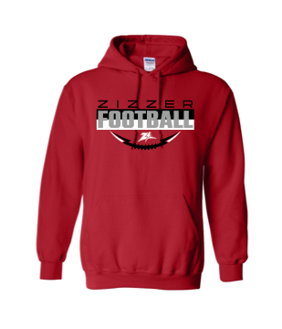 Red Zizzer Football Hoodie