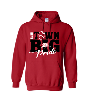 Red Small Town Big Pride Hoodie